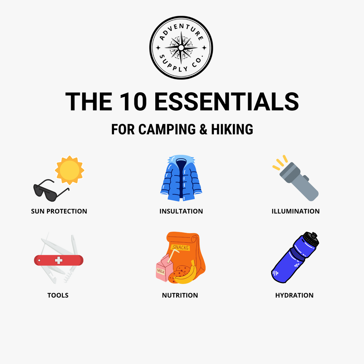 The 10 Essentials to Bring Camping & Hiking – Adventure Supply Co.