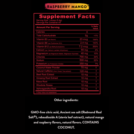 relyte boost raspberry mango ingredients