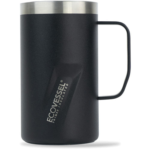 EcoVessel The Transit Insulated Coffee Camping Mug Black Shadow 12 oz